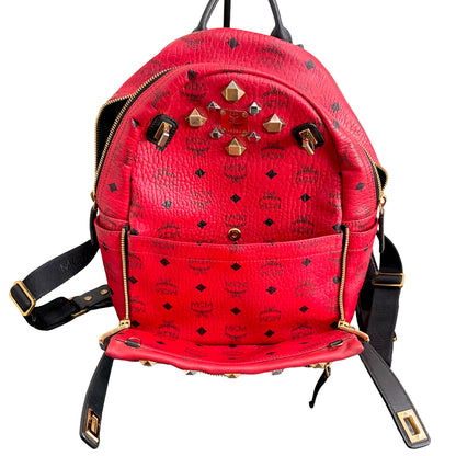 #9105 MCM Red Hermosa Backpack MSRP $1280