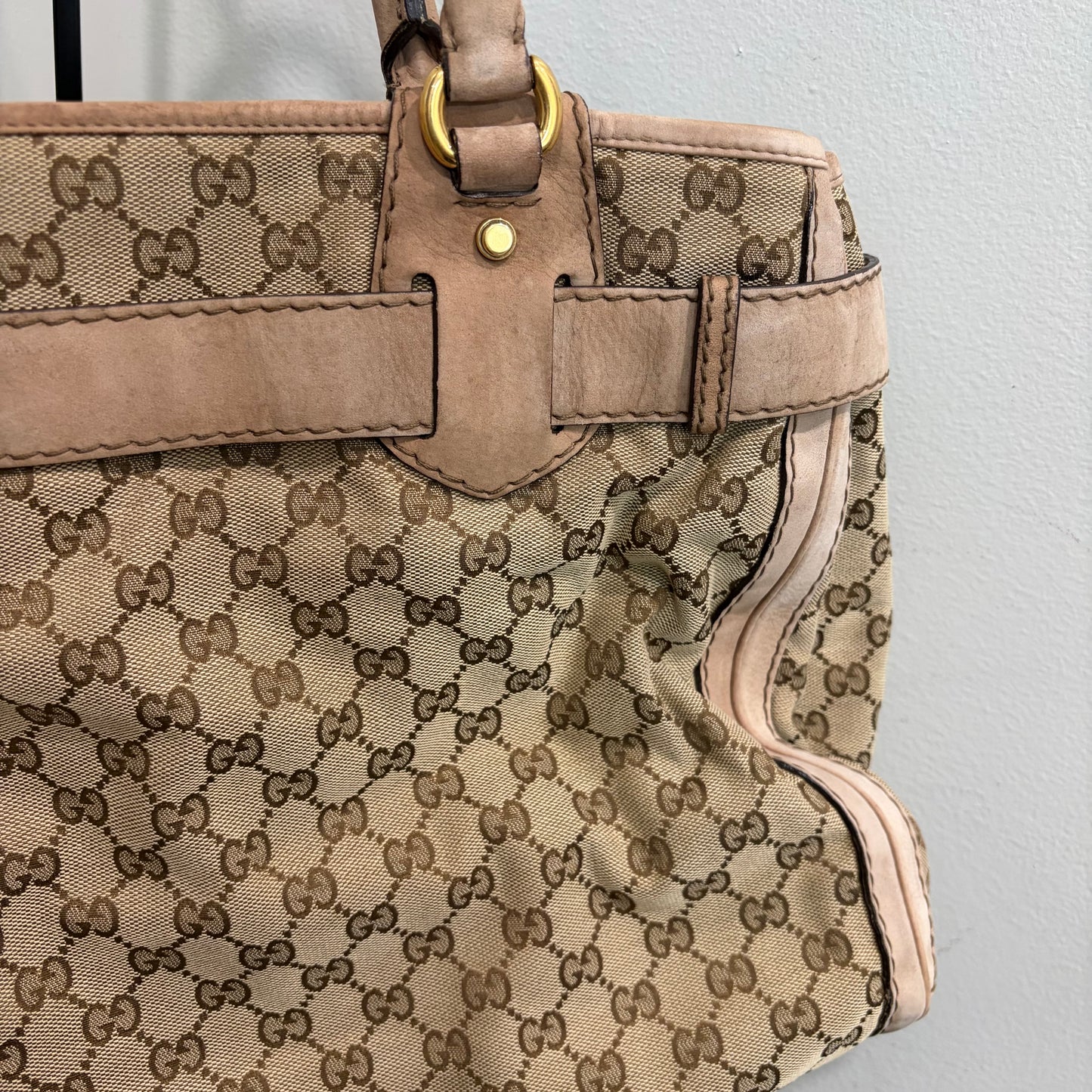 #8230 GUCCI GG Canvas Top Handle Large Bag