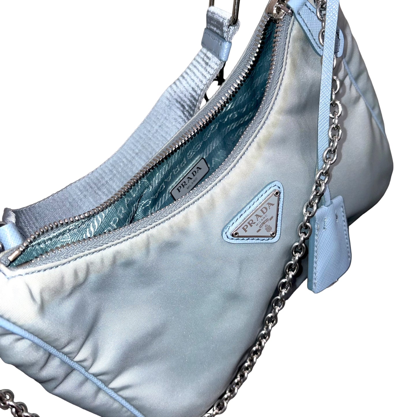 8862 PRADA Blue Nylon Reissue Crossbody MSRP $2,200