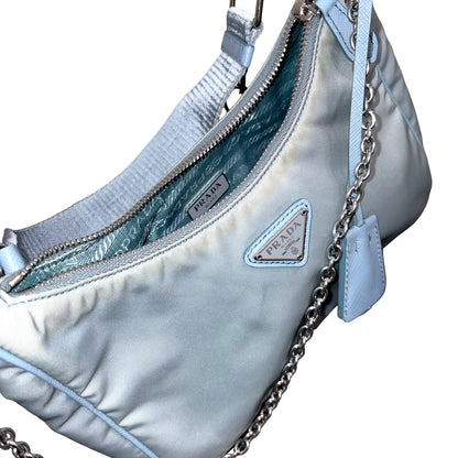 8862 PRADA Blue Nylon Reissue Crossbody MSRP $2,200