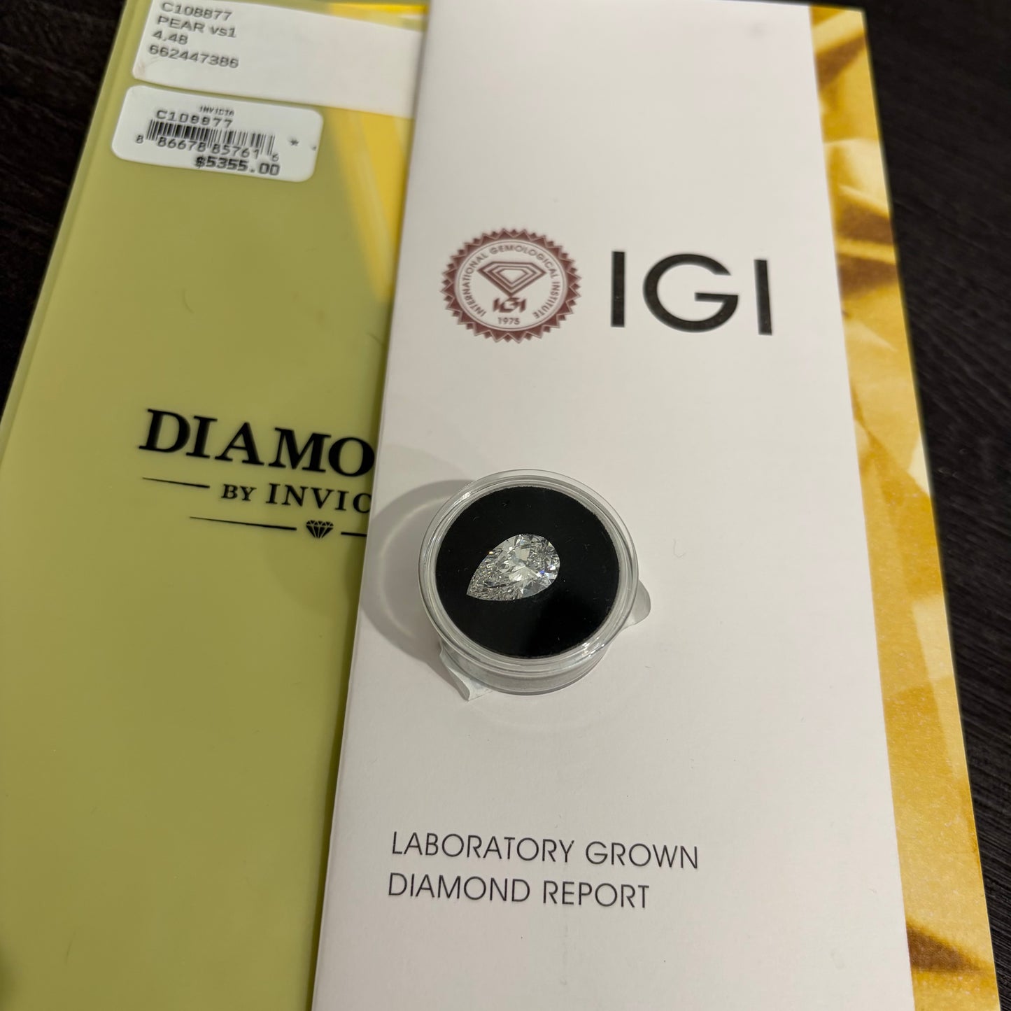 #1104 4.48ct Pear Brilliant Lab Diamond
