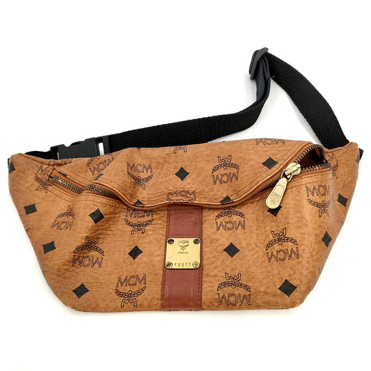 #1372 MCM Vintage Cognac Visetos Belt (Bum) Bag
