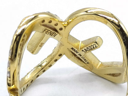 #1121 FENDI Gold-plated F is Fendi Ring Size 7