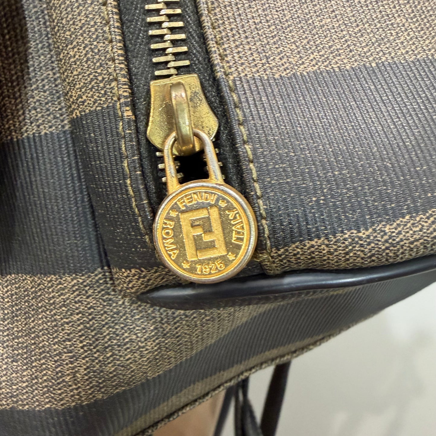 #1115 FENDI Pequin Coated Canvas Vintage Backpack