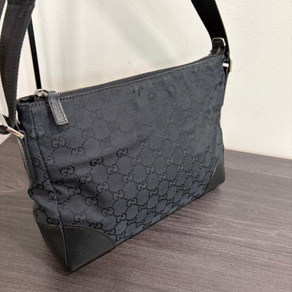 #3231 GUCCI Black Canvas Shoulder Bag