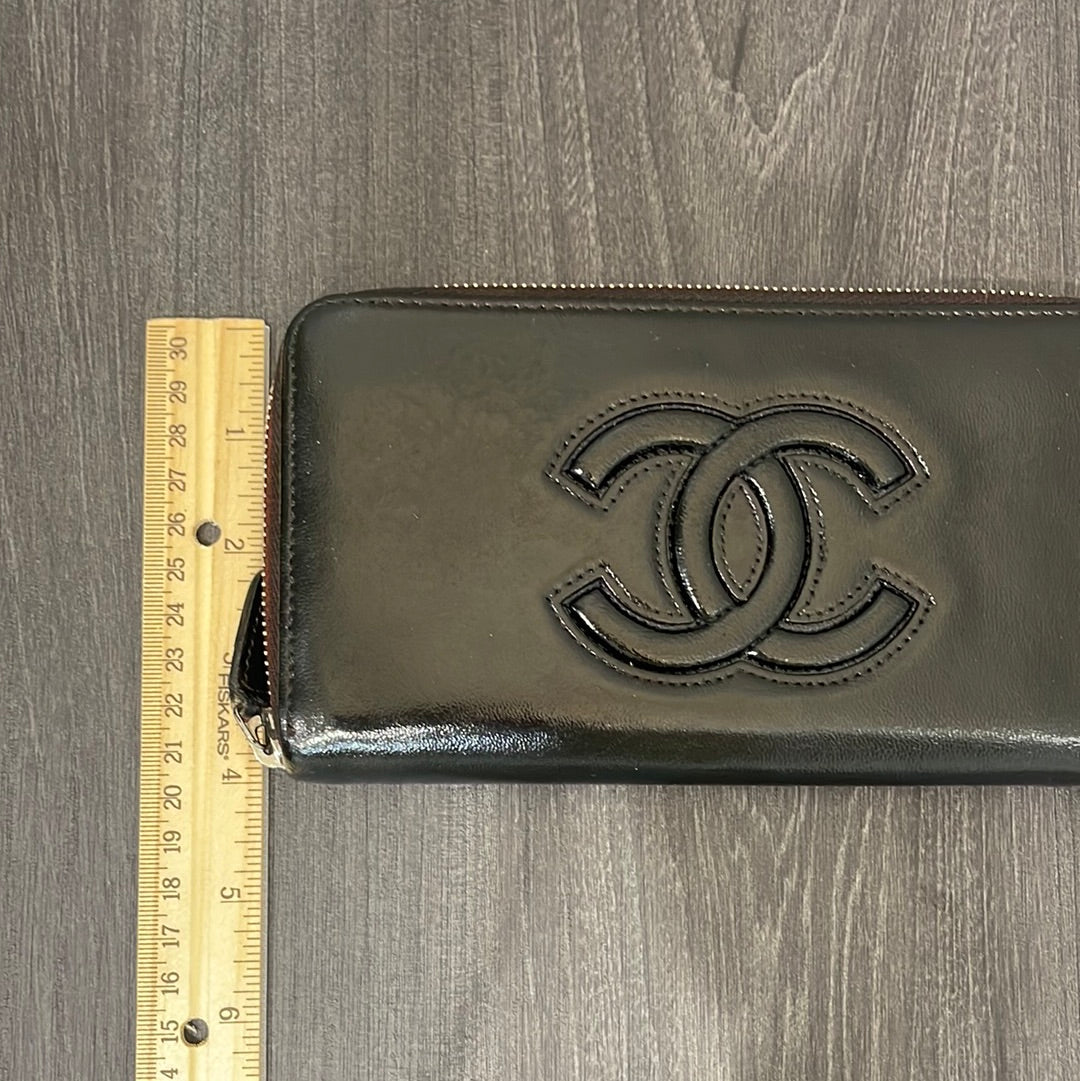 SOLD! CHANEL Leather Zip Wallet