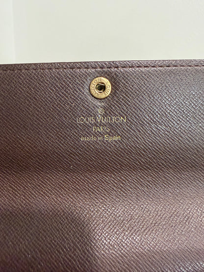 #1101-04 LOUIS VUITTON Damier Ebene Wallet with Removable Strap