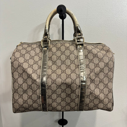 1106 GUCCI Brown/Gold Boston Bag