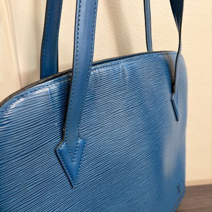 #8276 LOUIS VUITTON Blue Epi Lussac GM