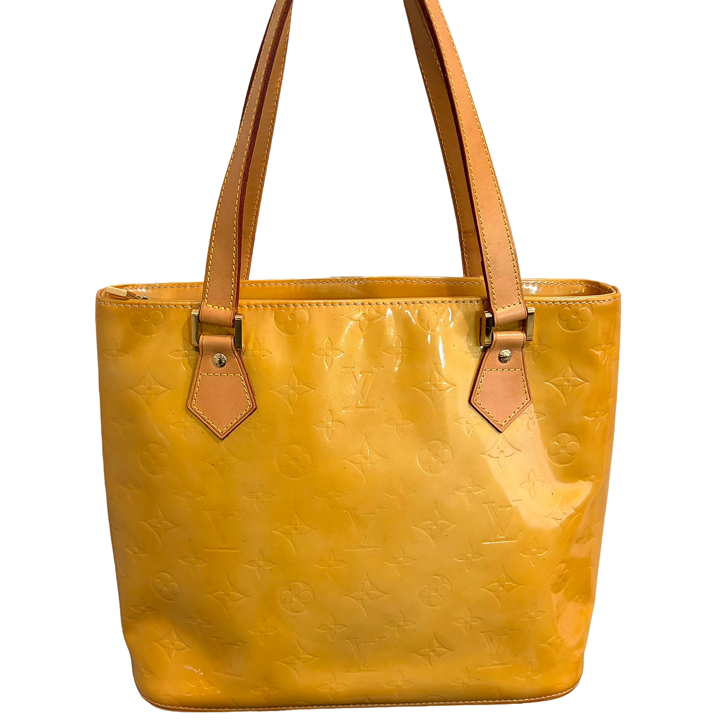 8856 LOUIS VUITTON Yellow Ombre Vernis Houston Tote