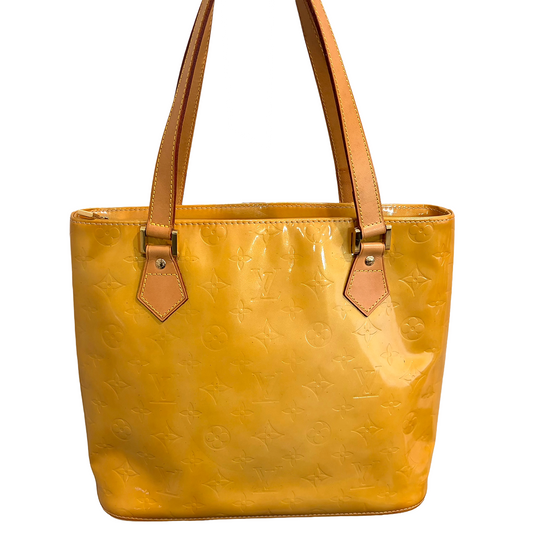 8856 LOUIS VUITTON Yellow Ombre Vernis Houston Tote