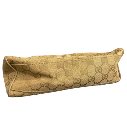 #8208 GUCCI Brown/Green Canvas Shoulder Bag