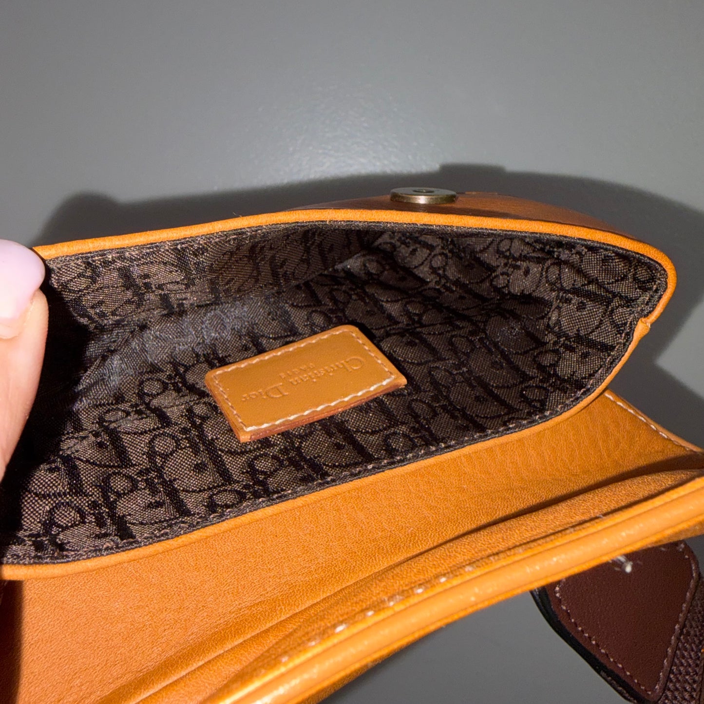 #1120 CHRISTIAN DIOR Mini Leather Saddle Pouch Belt Bag