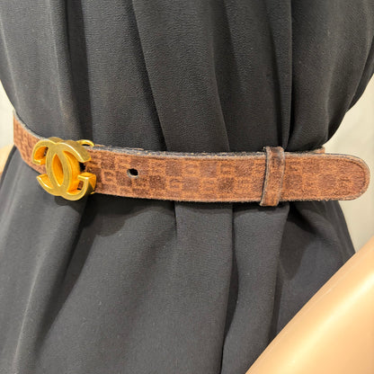 #3232 GUCCI GG Suede Brown Belt