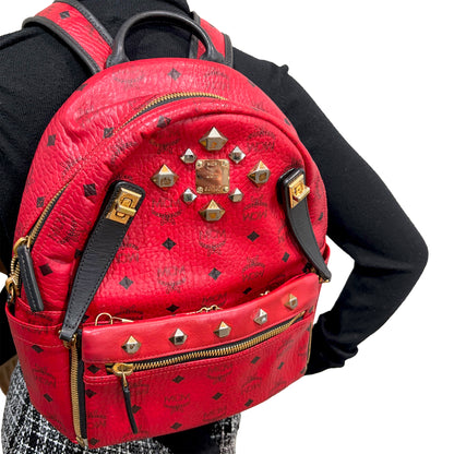 #9111 MCM Red Hermosa Backpack MSRP $1280