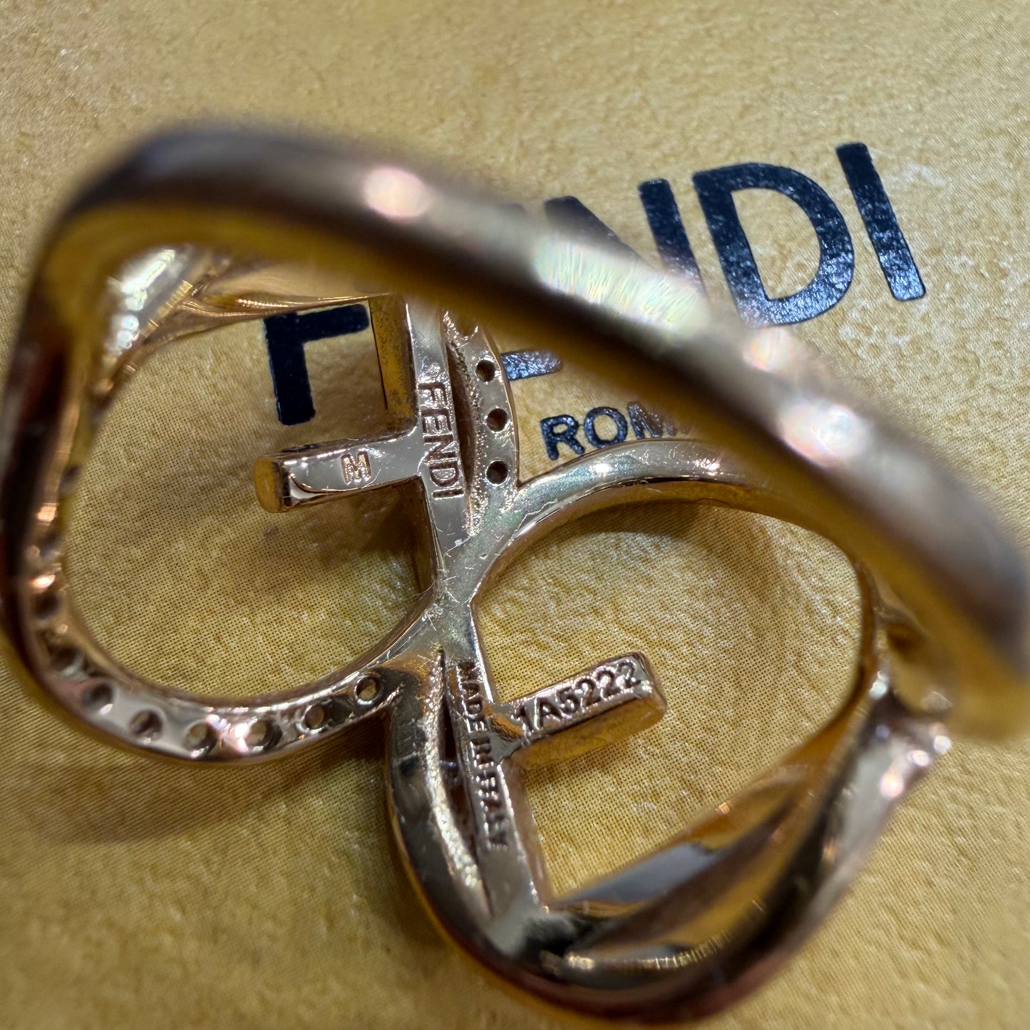 #1121 FENDI Gold-plated F is Fendi Ring Size 7