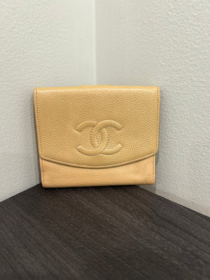 SOLD! CHANEL Beige Caviar Wallet