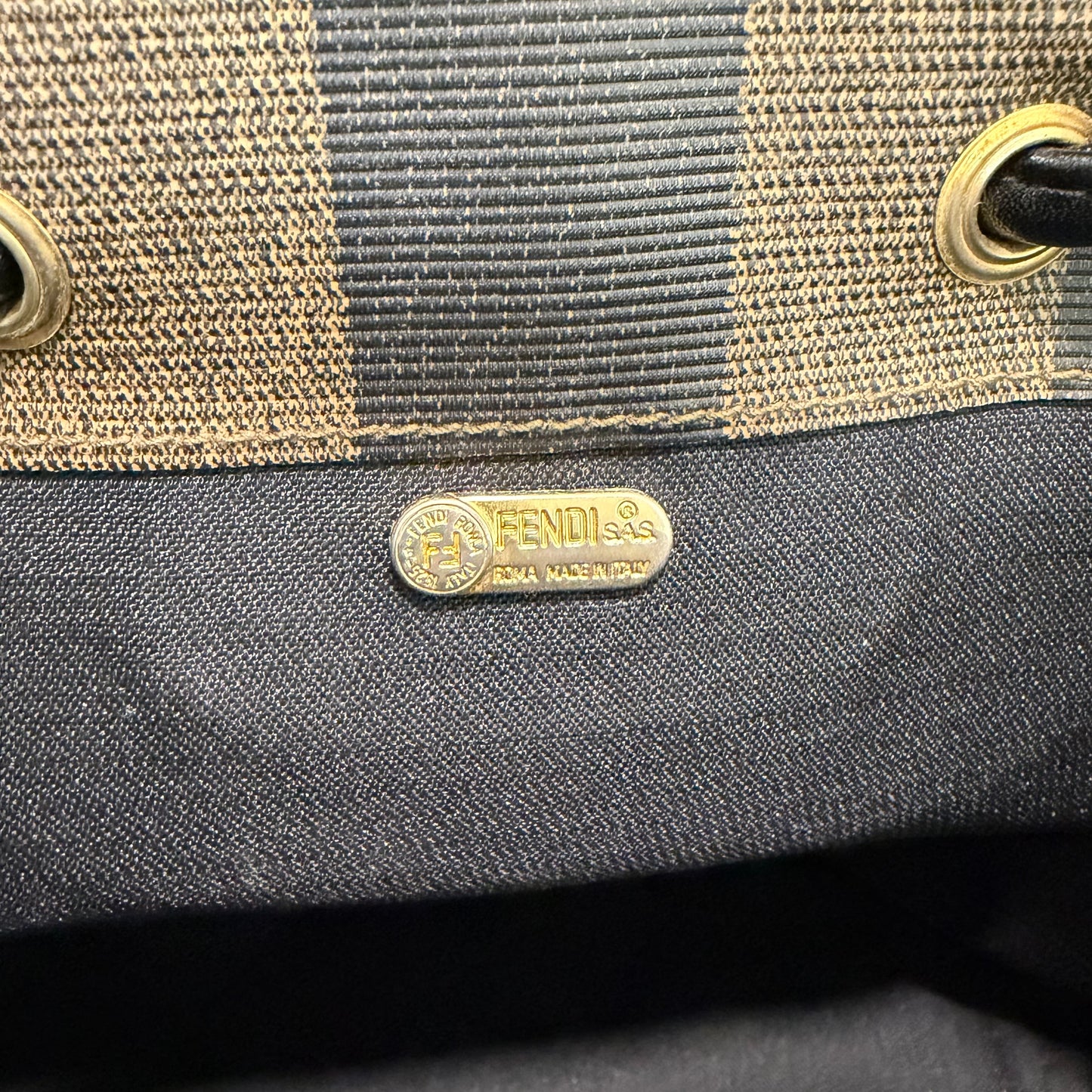 #1115 FENDI Pequin Coated Canvas Vintage Backpack