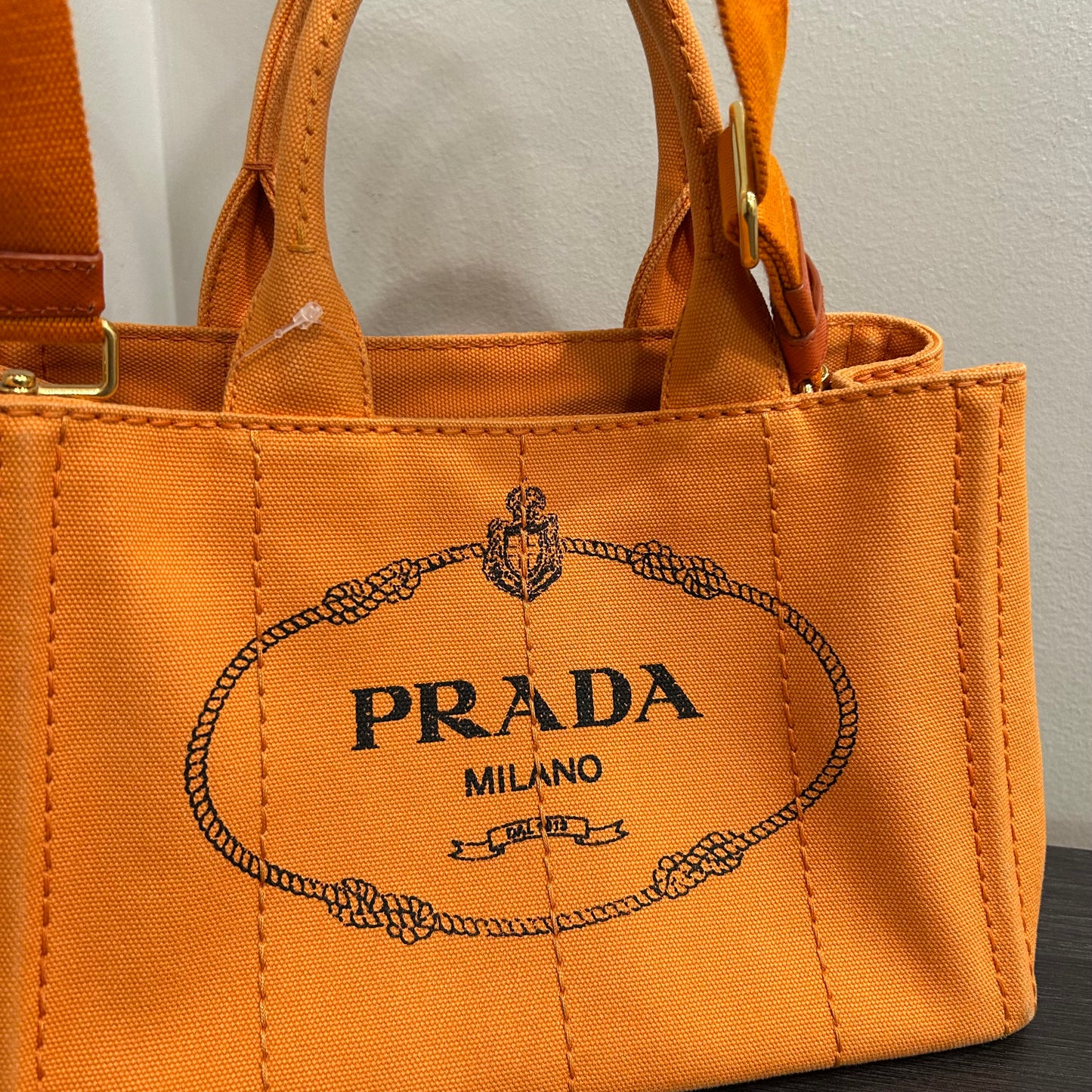 CLEARANCE #837 PRADA Canapa Tote (Orange)