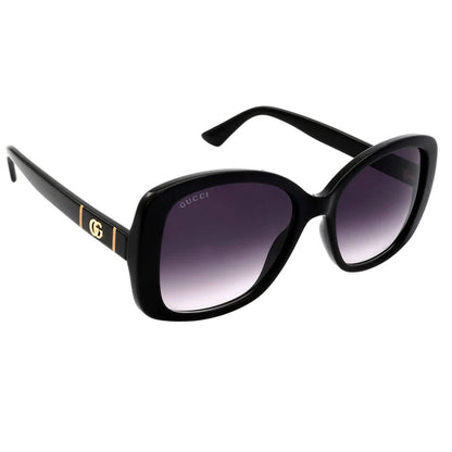 #3230 NEW GUCCI Black Oversized Sunglasses MSRP $305