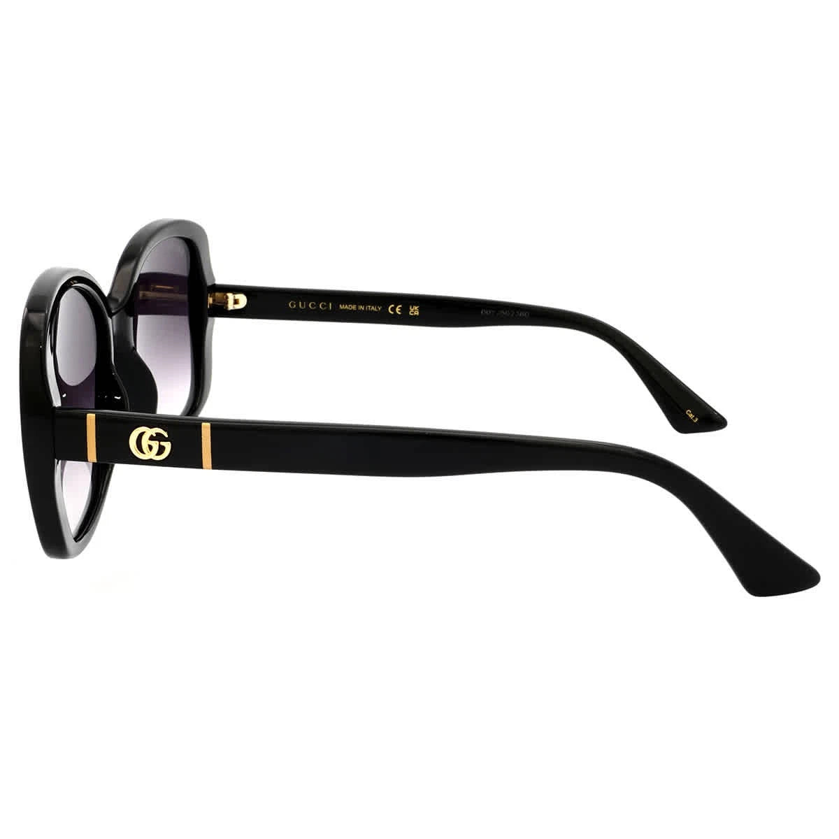 #3230 NEW GUCCI Black Oversized Sunglasses MSRP $305