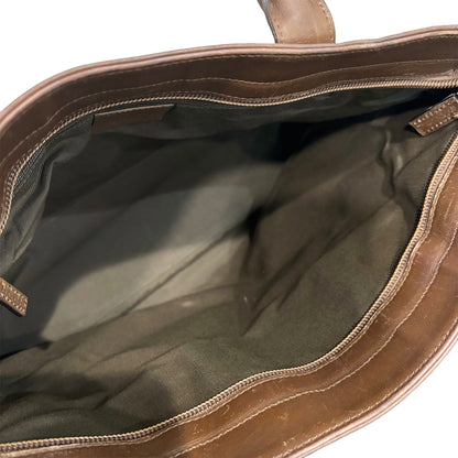 #1130 GUCCI GG Canvas Leather Top Handle Shoulder Bag