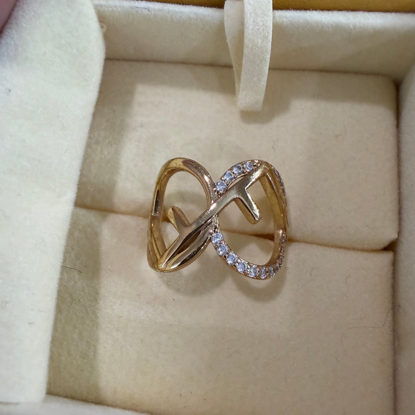 #1121 FENDI Gold-plated F is Fendi Ring Size 7