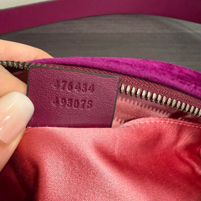 8893 GUCCI Purple GG Marmont Belt Bag Matelasse Velvet MSRP $980