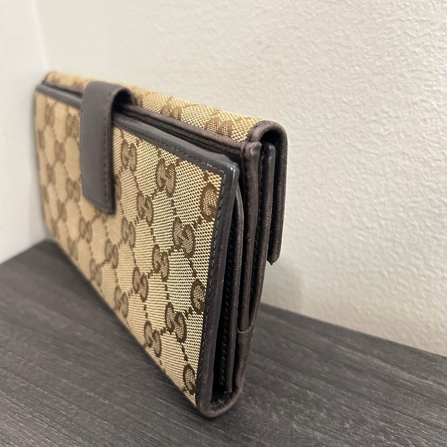 #178 GUCCI Canvas Long Wallet