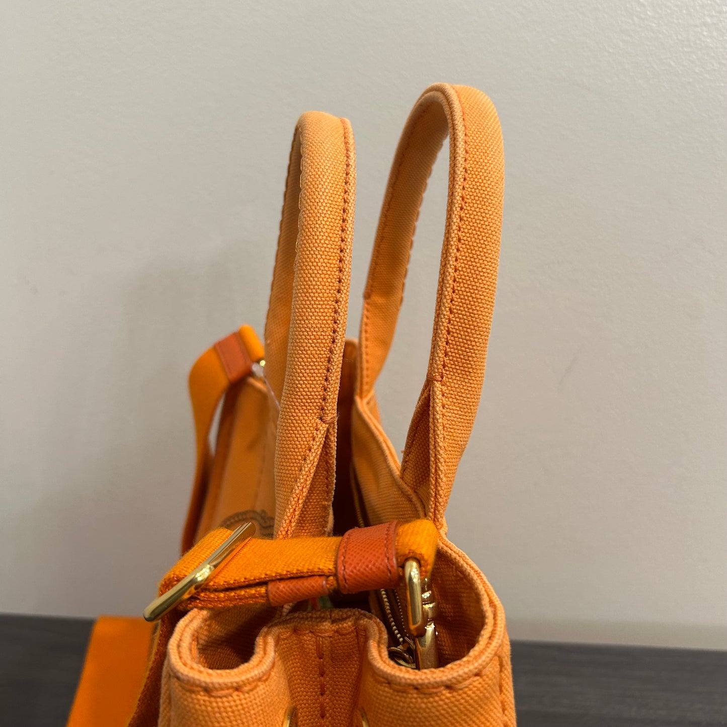 CLEARANCE #837 PRADA Canapa Tote (Orange)
