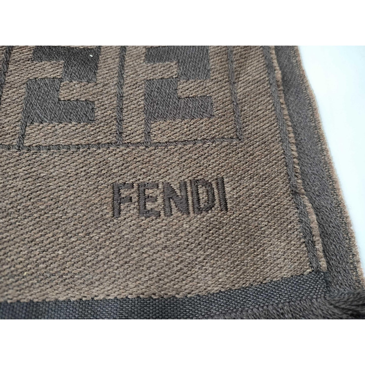 #108 FENDI Brown Wool Scarf