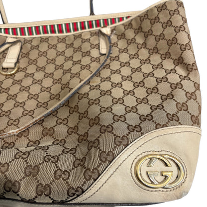 8879 GUCCI Brown Canvas Tote