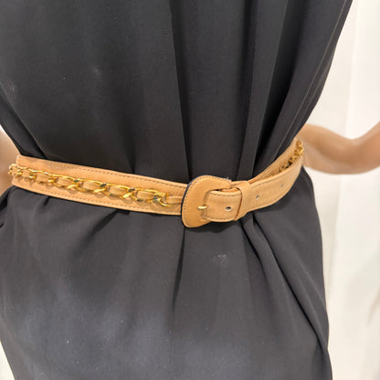 #1103 CHANEL Vintage Beige Lambskin Belt Bag