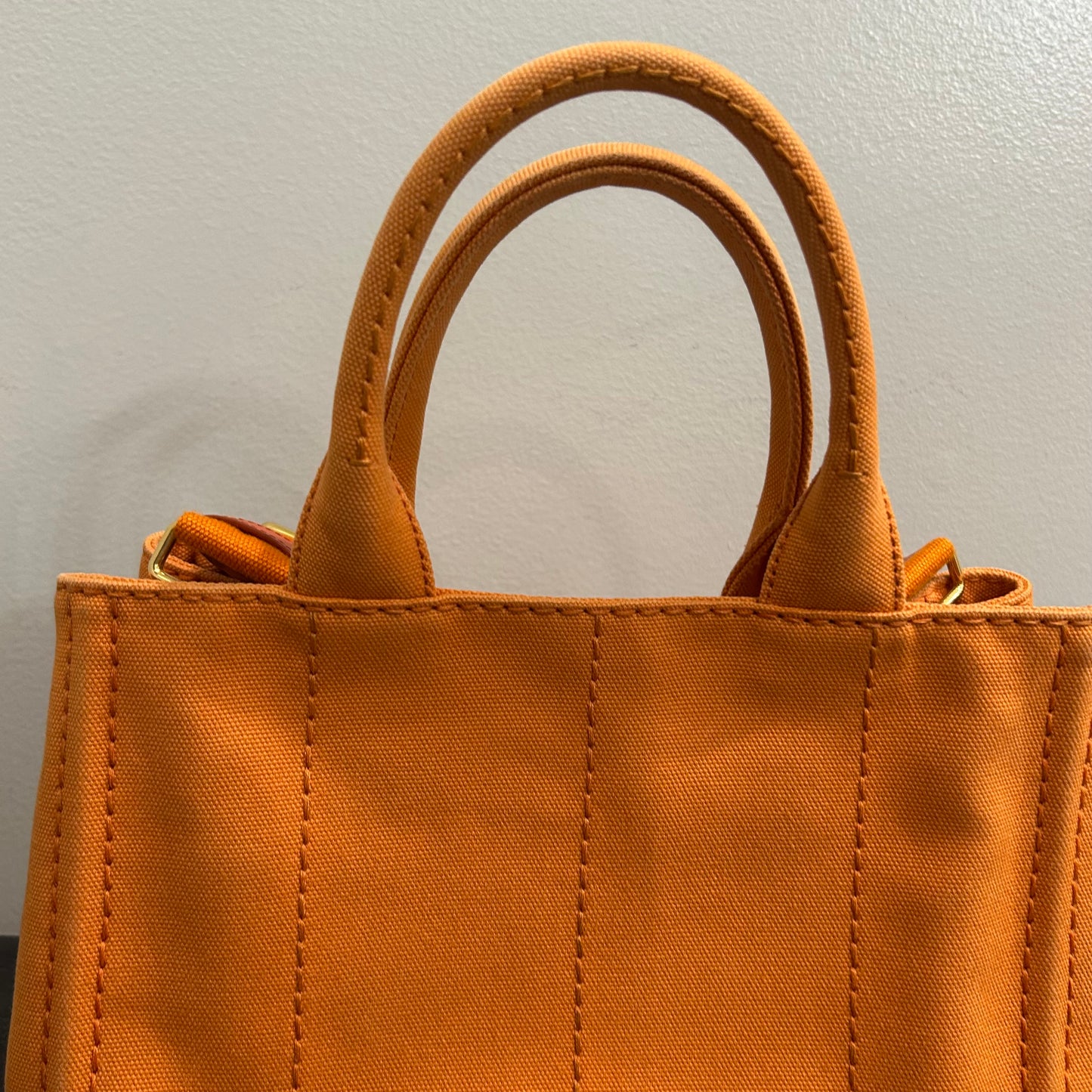 CLEARANCE #837 PRADA Canapa Tote (Orange)