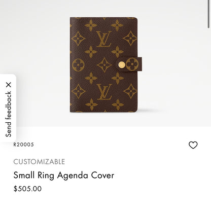 1006 LOUIS VUITTON Agenda PM MSRP $505