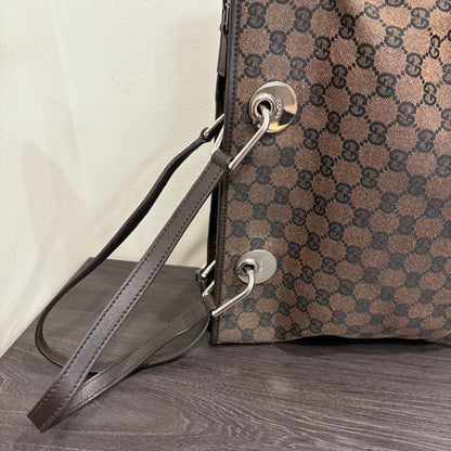 #9113 GUCCI Brown Canvas Eclipse Tote