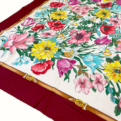 SOLD! Gucci Muffler Flora Silk Scarf