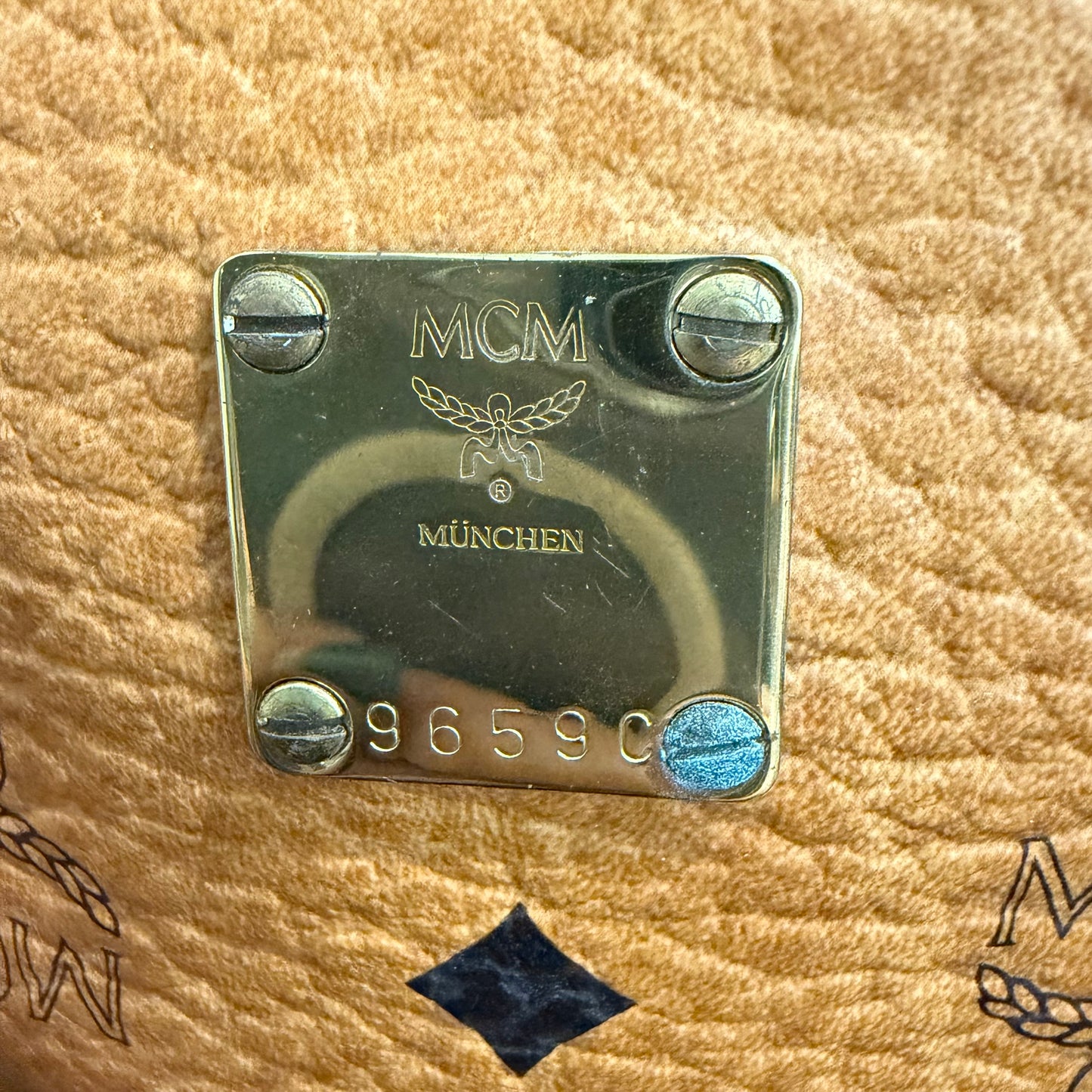 8808 MCM Cognac Visetos Boston 28 Bag