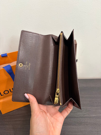 #1101-04 LOUIS VUITTON Damier Ebene Wallet with Removable Strap