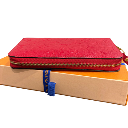 #8219 LOUIS VUITTON Red Empreinte Zip Wallet MSRP $1,170