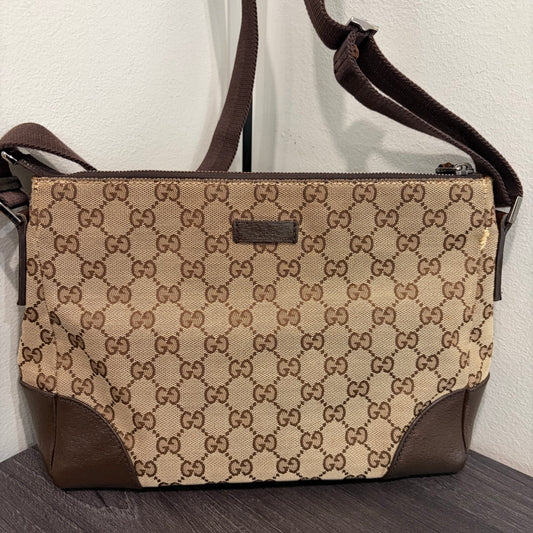#1701 Gucci Canvas Messenger