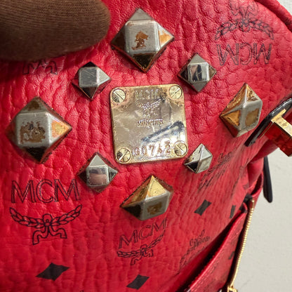 #9111 MCM Red Hermosa Backpack MSRP $1280