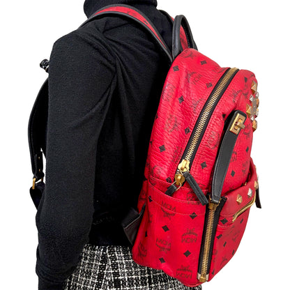#9105 MCM Red Hermosa Backpack MSRP $1280