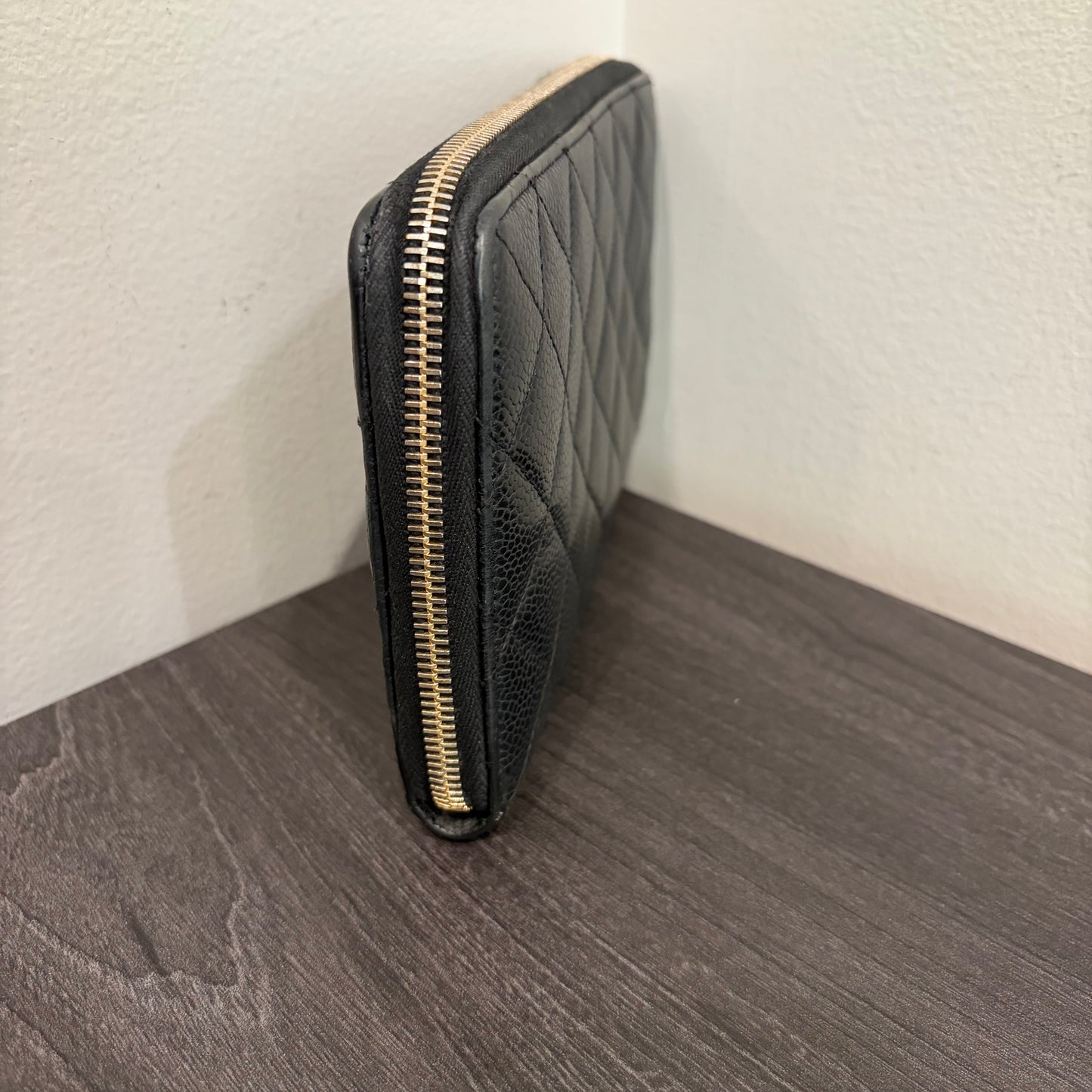 #3235 CHANEL 2014-2015 Black Zip Wallet