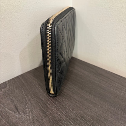 #3235 CHANEL 2014-2015 Black Zip Wallet