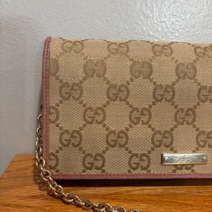 #3234 GUCCI Canvas Wallet on Chain