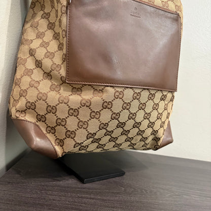 #3222 GUCCI Brown Canvas Large Tote
