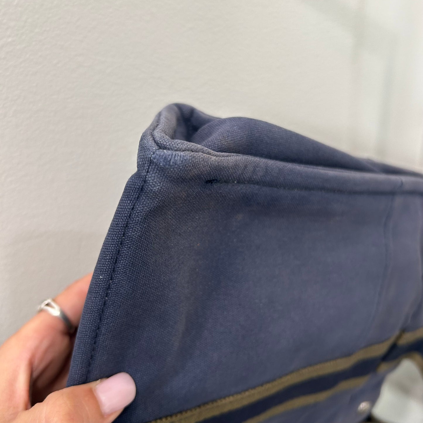 1013 HERMÈS Toile Fourre-Tout MM Tote Blue