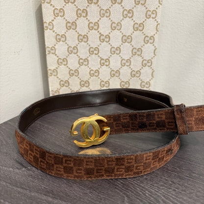 #3232 GUCCI GG Suede Brown Belt