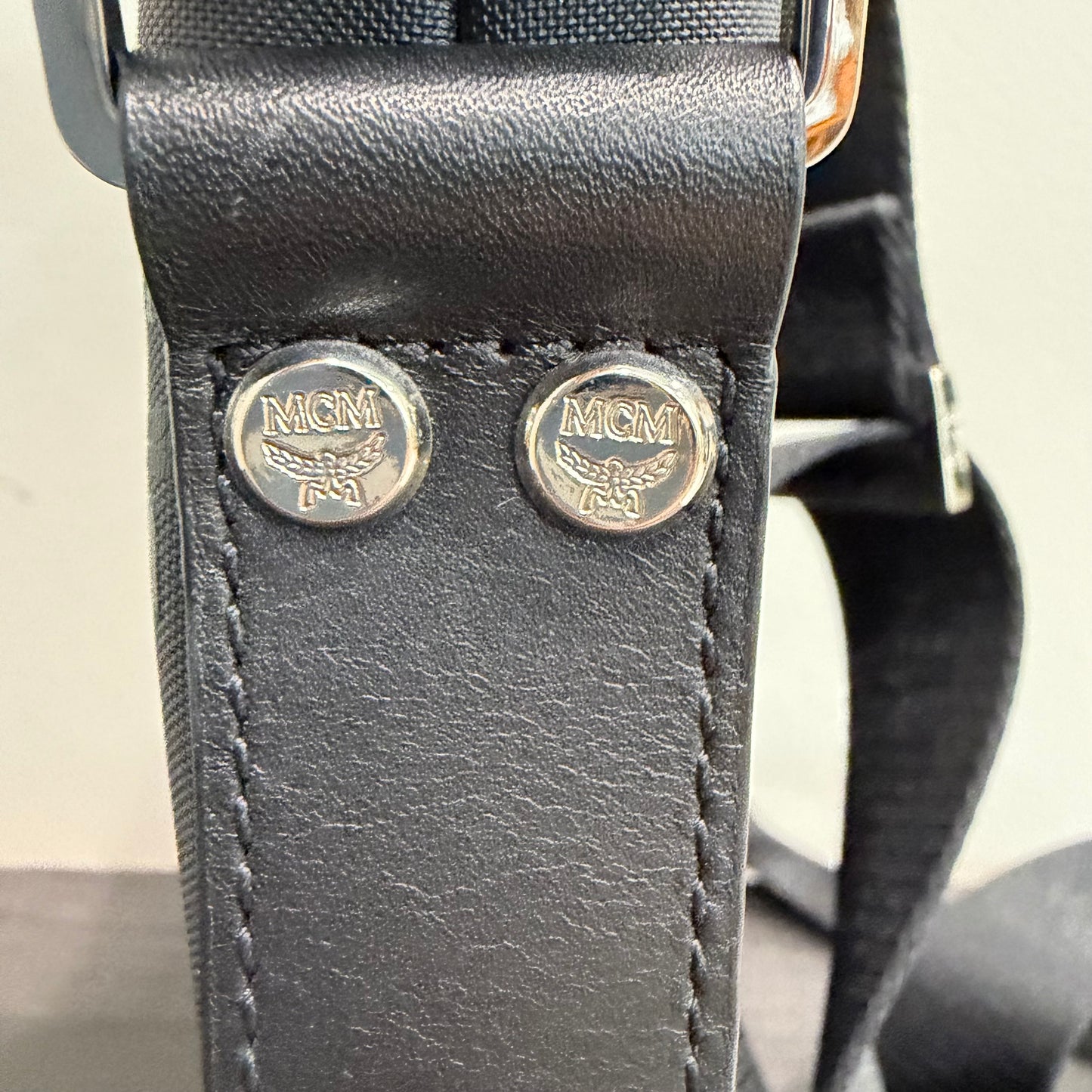 #3208 MCM Unisex Black Messenger Bag